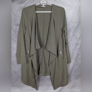 Lila Rose XL Olive Green Open Cardigan Great Condition Roll Up Sleeves
